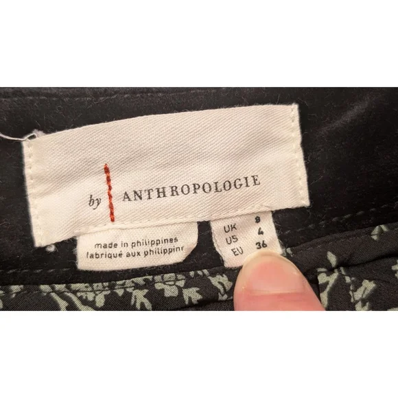 Women's Anthropologie Black Velvet Flare Pants Size 4 - Picture 10 of 15